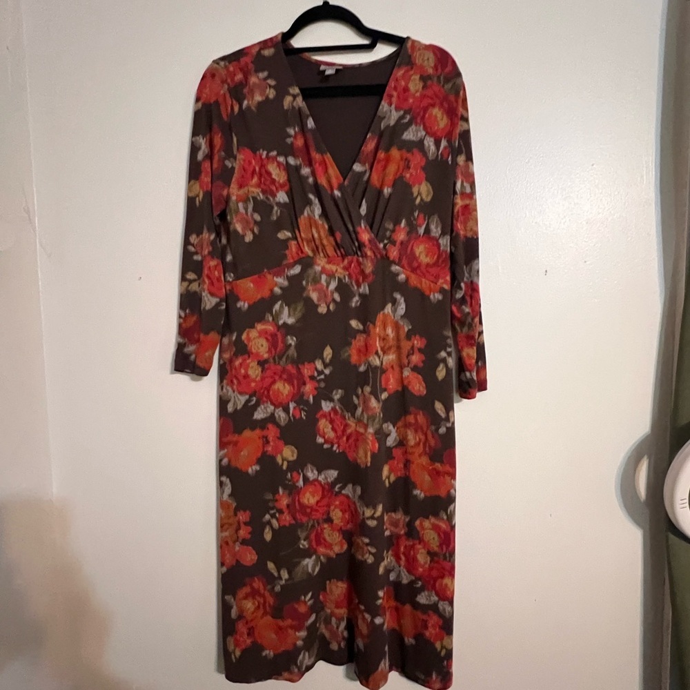 J Jill faux wrap midi dress size medium
